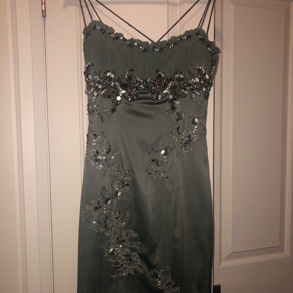 Dress with beautiful embroidery- soft powder blue.